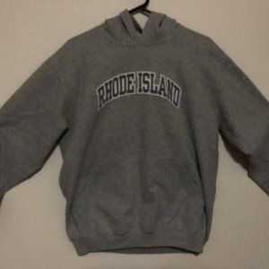 Mens Rhode Island Gray Pullover Hoodie Size Large